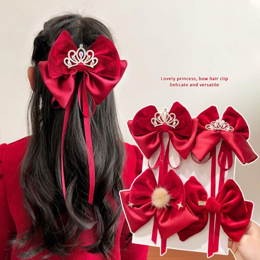 

Тканевые китайские новогодние головные уборы, хрустальная корона, стразы, корона, заколка для волос, дети