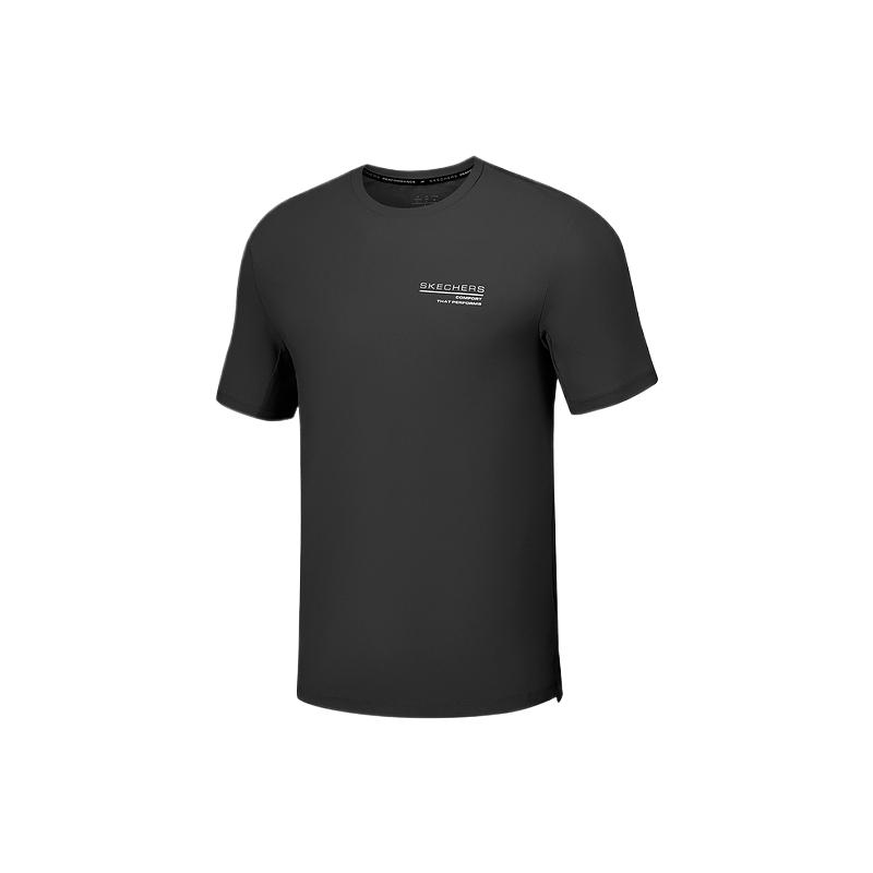 Skechers Godri Comfortable Versatile Simple Fashion Short Sleeve T-Shirt Men tops Carbon-Black P225M096-0018 S