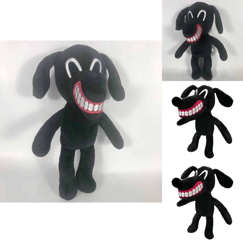 Morbida e Coccolosa Cartone Animato Siren Head Horror Cane Nero Peluche Bambola Regalo di Natale Perfetto