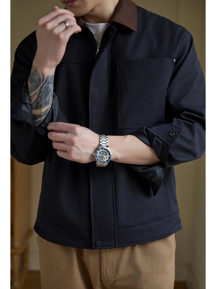 Men's Retro Barn Style Lapel Jacket - Spring/Autumn Casual Workwear