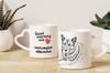 Norwegian Elkhound - Cup with a Dog, Adorable Cup with a Heart-shaped Handle, Universal Gift from the Art-Dog Brand