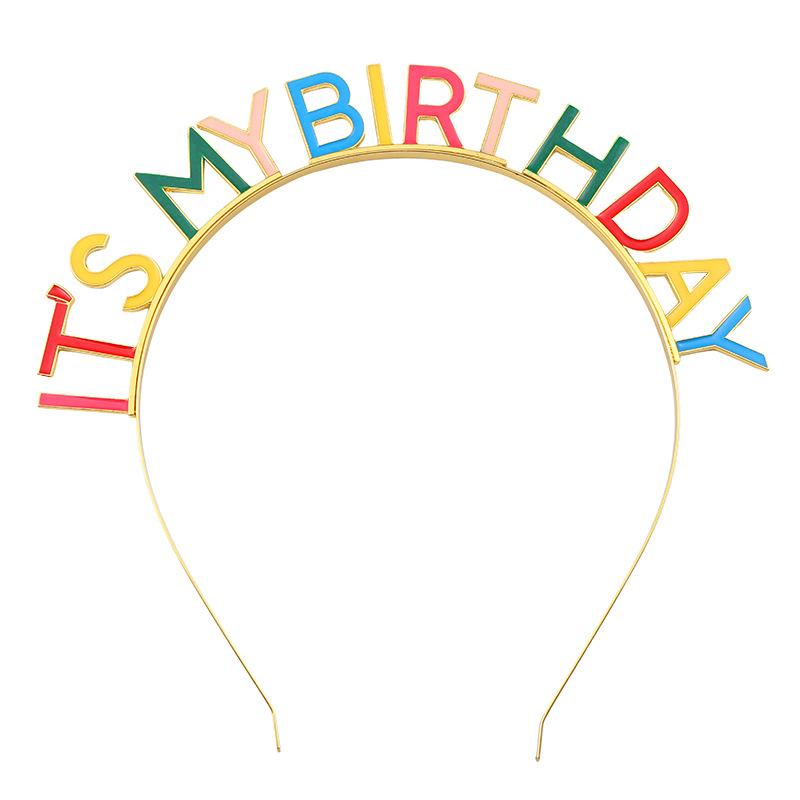 

Повязка на голову на день рождения, ЭТО МОЙ ДЕНЬ РОЖДЕНИЯ, капельное масло, цветные буквы, корона на день рождения, головной убор для девочки 17CM