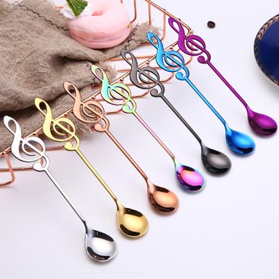 Stoviglie con cucchiaio per mescolare note musicali in acciaio inossidabile