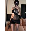 Sexy Lingerie Sexy Shiny Gauze Skirt Hollow Perspective Suspender To Avoid the Temptation of Uniform
