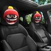 2 Stück Cartoon Rote Mütze Komischer Ausdruck Auto-Kopfstützenbezüge, eine Wesentliche Autodekoration, Vielseitig und Geeignet für Langstreckenfahrten