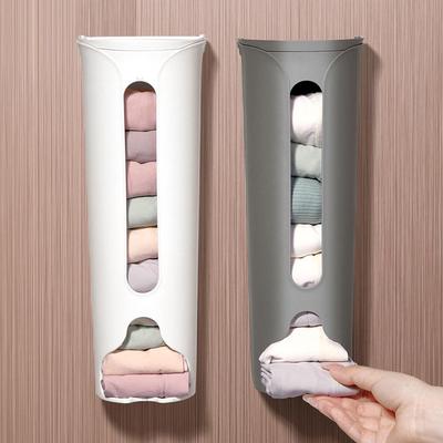 Wall-Mounted Flip-Top Sock and Underwear Organizer, Plastic, Large Capacity, No Drilling Needed