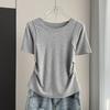 Plus Size Round Neck Standard Shoulder Short Sleeve Top Slimming Lightweight Summer Tee Versatile Breathable Soft Material Flattering Slim Women Top