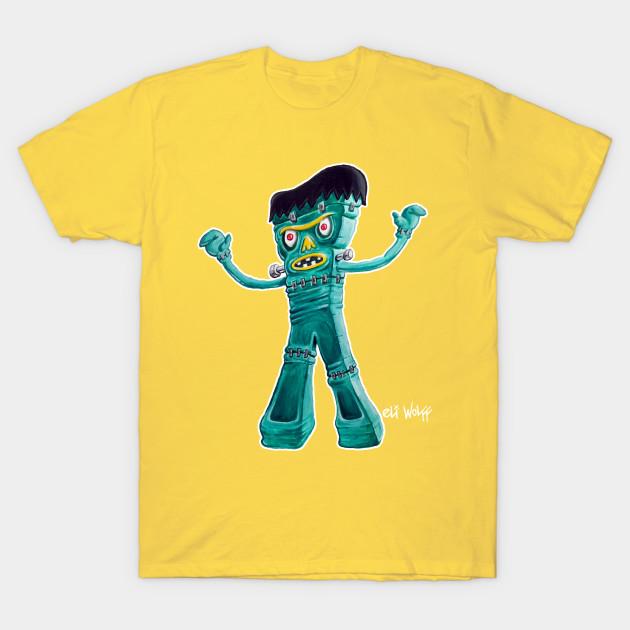 

Men Black Print T-shirt Franken Gumby No-Cut Transfer Paper Print Cotton Tshirt S жёлтый