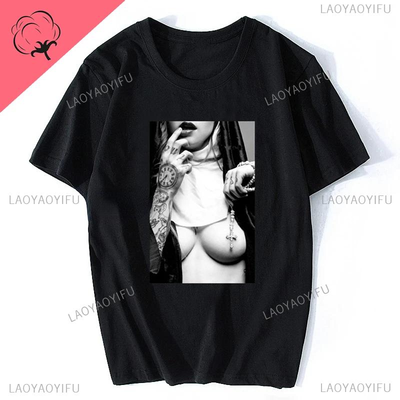 Seksowna Dziewczyna Print Hentai Męska 100% Bawełna Religijna Koszulka Ubrania Harajuku Streetwear Koszulka Unisex Letnia Damska Męska Góra