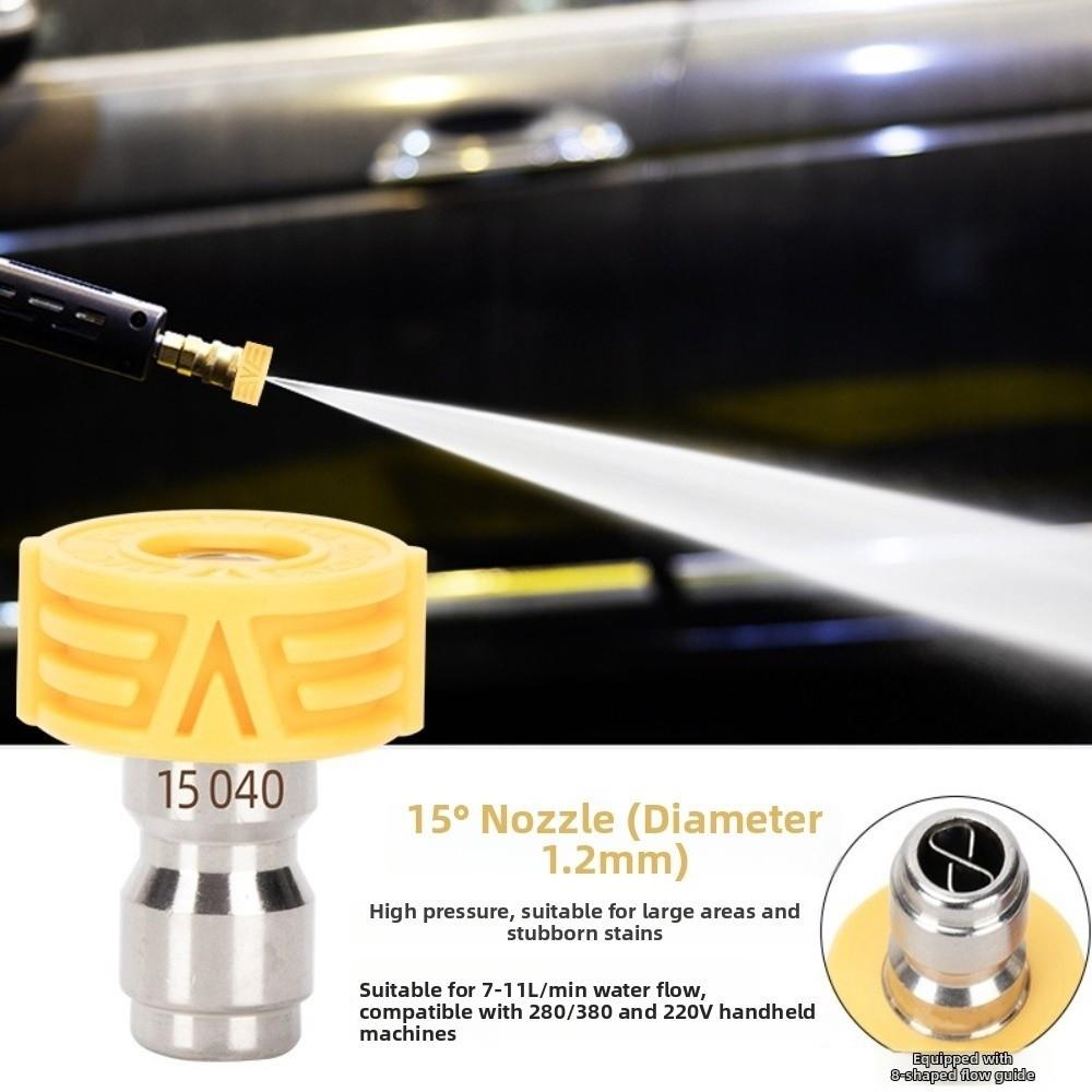 Rotating High Pressure Washer Tips Stainless Steel Washer Adapter Watering Soap Nozzle Tip Patio
