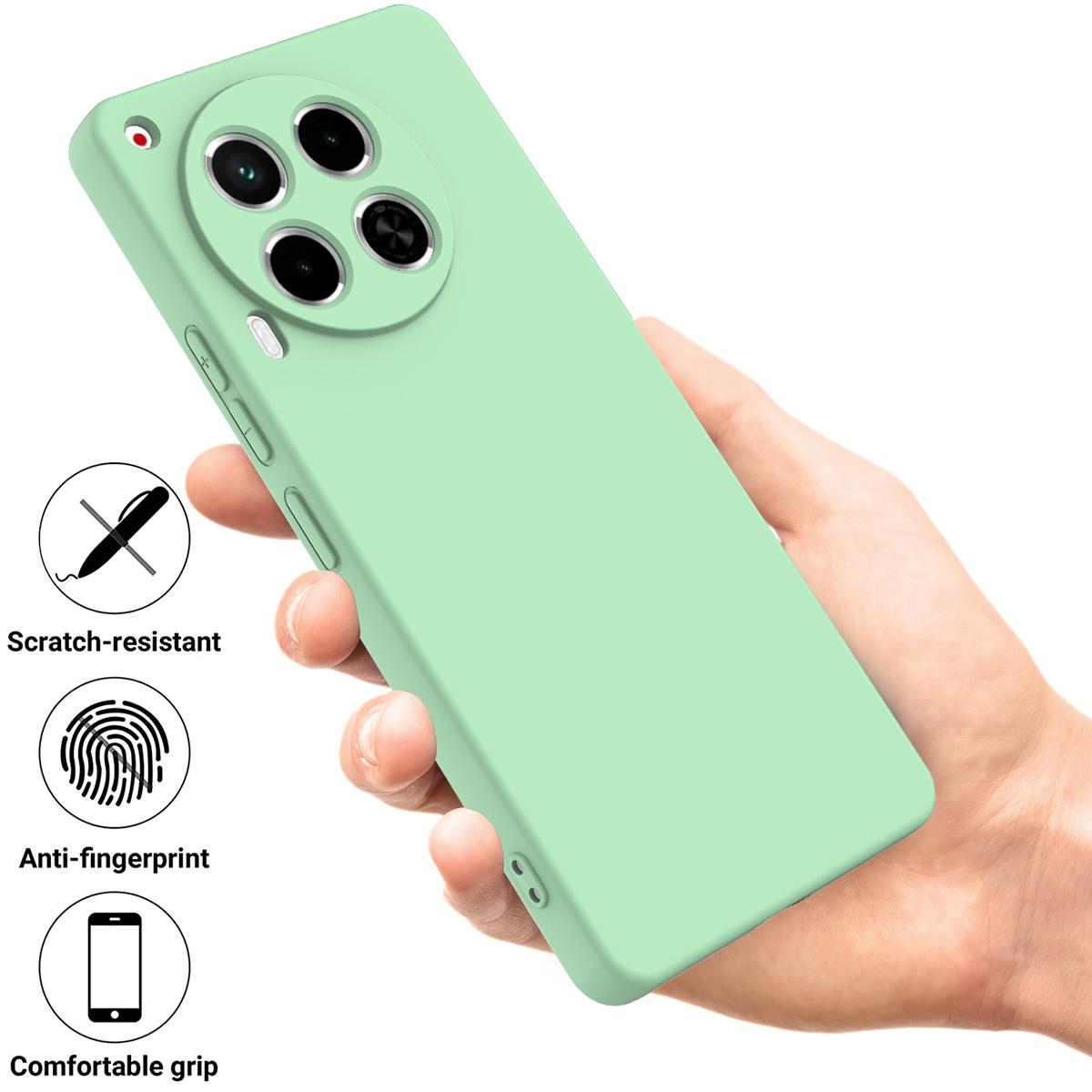 

For TECNO Camon 30 5G Case Liquid Silicone Anti-Scratch Lining Soft Phone Cover Green