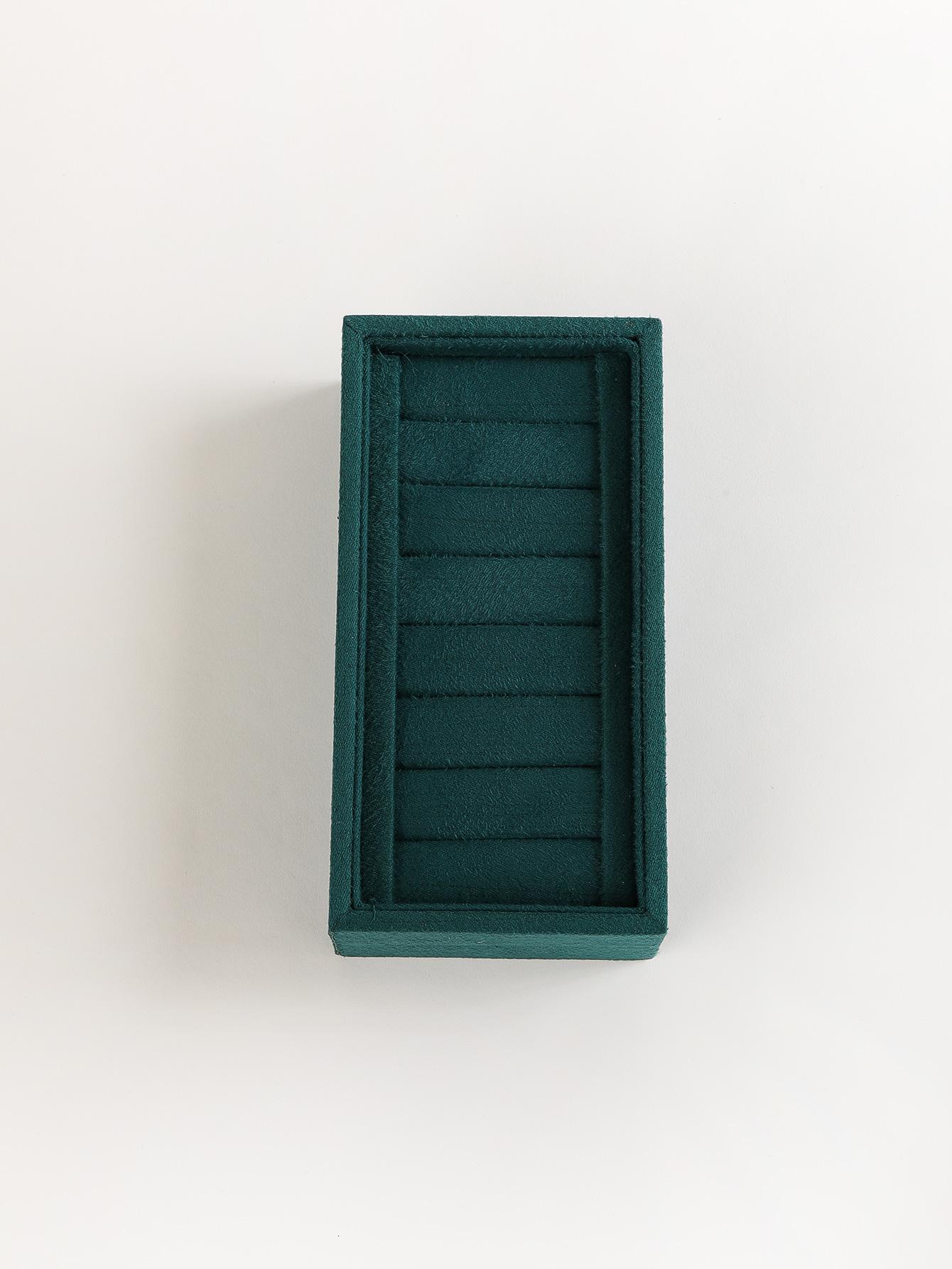 

High-grade Velvet Suede Jewelry Display Tray Ring Earring Organizer Holder Rack Showcase Plate Fashion Jewellry Storage Box Case зелёный