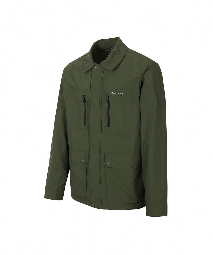 Discovery Expedition Men'S Fresh Vent Collared Out-Pocket Windbreaker (D/Khaki)