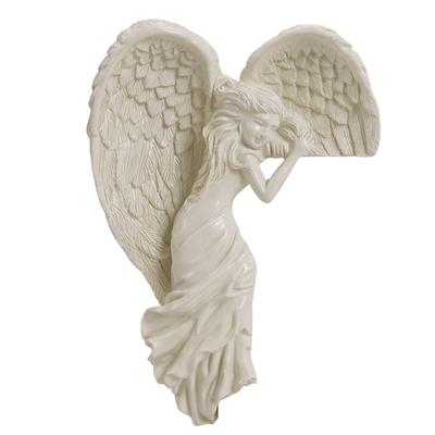 Resin Awakening Angel Wings Statue Charms Door Frame Ornament 3D Wall Hanging Angel Figurines Handicrafts Home Decor for Indoor