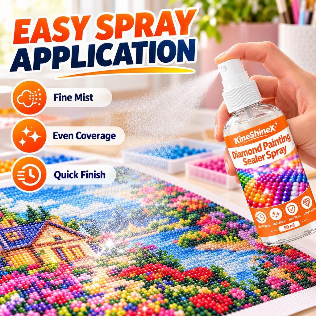 Spray Sigillante per Pittura con Diamanti, Sigillante a Rapida Essiccazione per Diamond Art, Fissa le Gemme e Migliora la Brillantezza