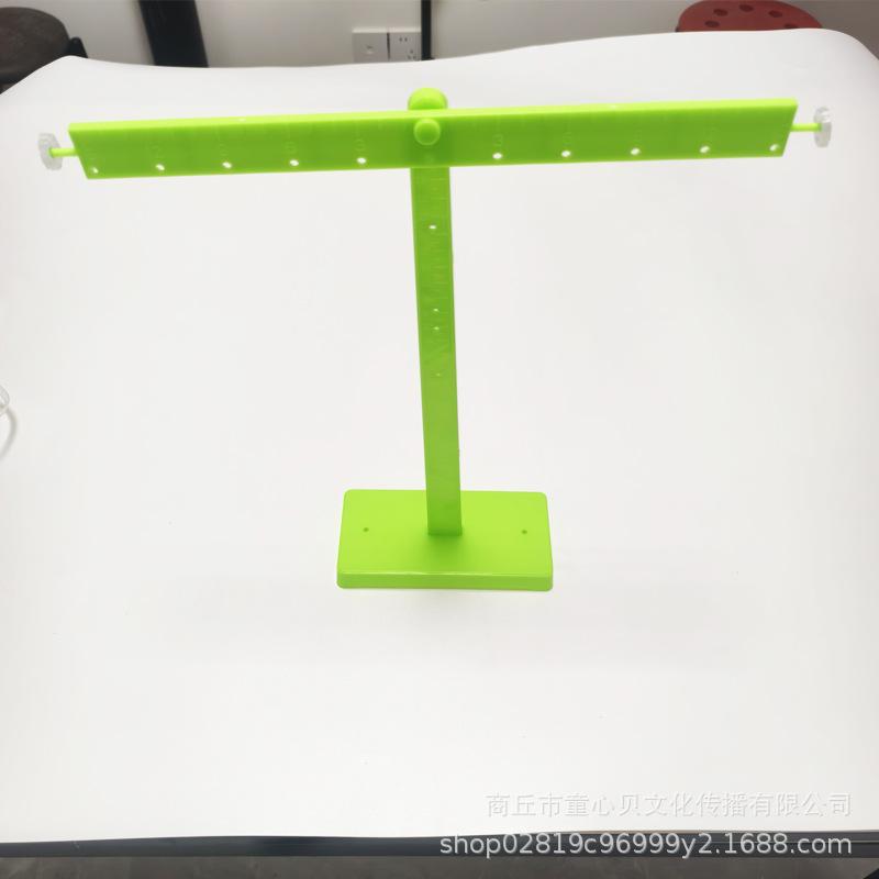 Lever Principle Experiment Set with Ruler, Stand, Metal Hooks, and Wooden Lever Weights Plastic Lever Ruler and Stand