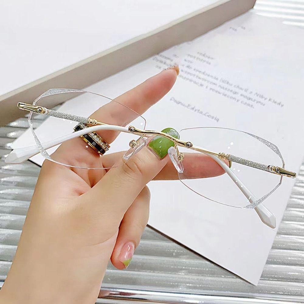 

Изящные сверкающие очки для чтения, прозрачная оправа, оптическая оправа, очки для женщин и мужчин серебряный