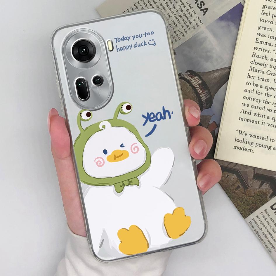 Kryty a pouzdra pro OPPO Realme P1 12 Lite Pro Find X7 Ultra Reno 11 Roztomilá sova kočka Průhledné pouzdro na telefon Ochranná fólie Měkké TPU silikonové pouzdro pro OPPO