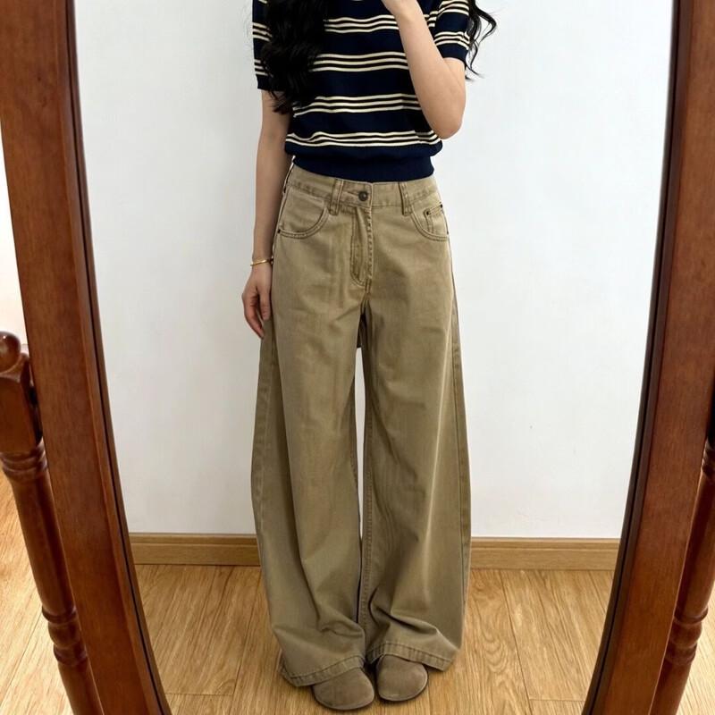 Petite Women s High-Waist Washed Wide-Leg Denim Jeans L