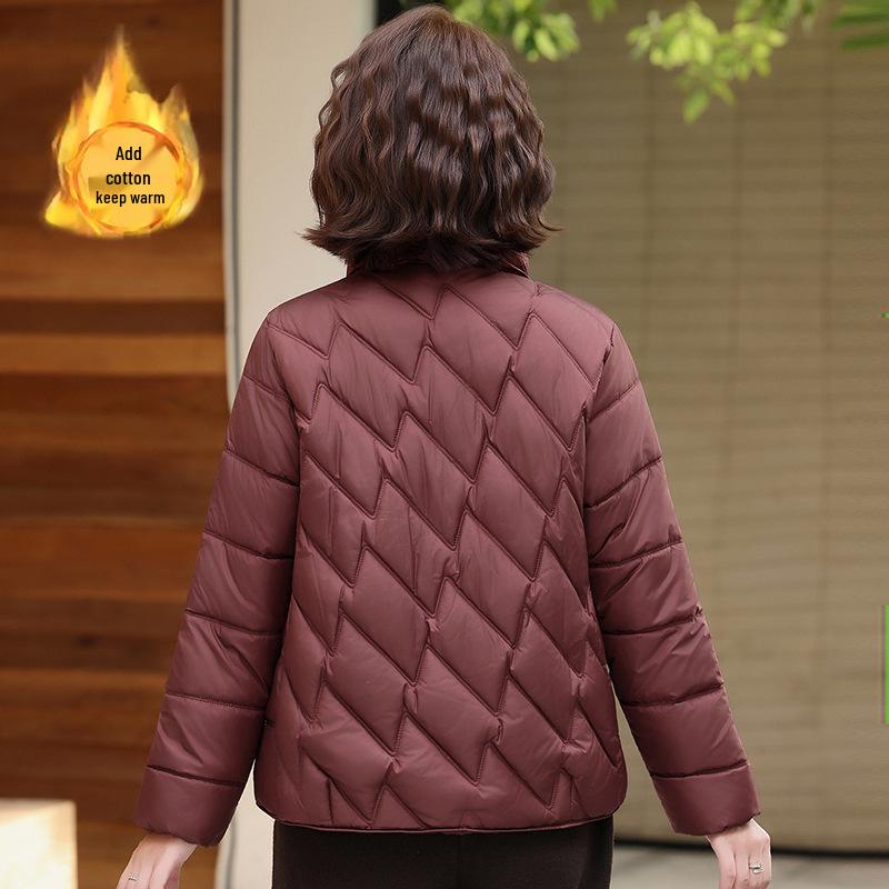 Stylish Winter Cotton Padded Jacket for Short Stature Mothers - Warm, Thin, and Perfect for Middle-aged and Elderly Women