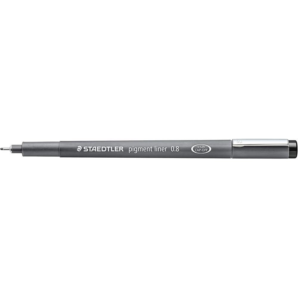 STAEDTLER (STAEDTLER) Caneta Delineadora Pigmentada à Base de Água, Preta, 0,8 mm, 10 Peças, 308 08-9
