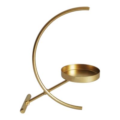 Practical Candle Stand Half-moon Shape Heat Resistant Create Atmospheres