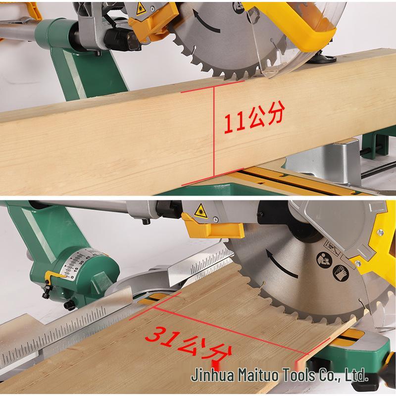 Lockes 12" Double Sliding Compound Miter Saw - High Power Aluminum Woodcutting Tool with Laser
