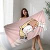 Cute Panda Bear Beach Towel Microfiber Soft Quick Dry Yoga Gym Sports Towel Kawaii Cartoon Print Bath Towel for Swimming Outdoor