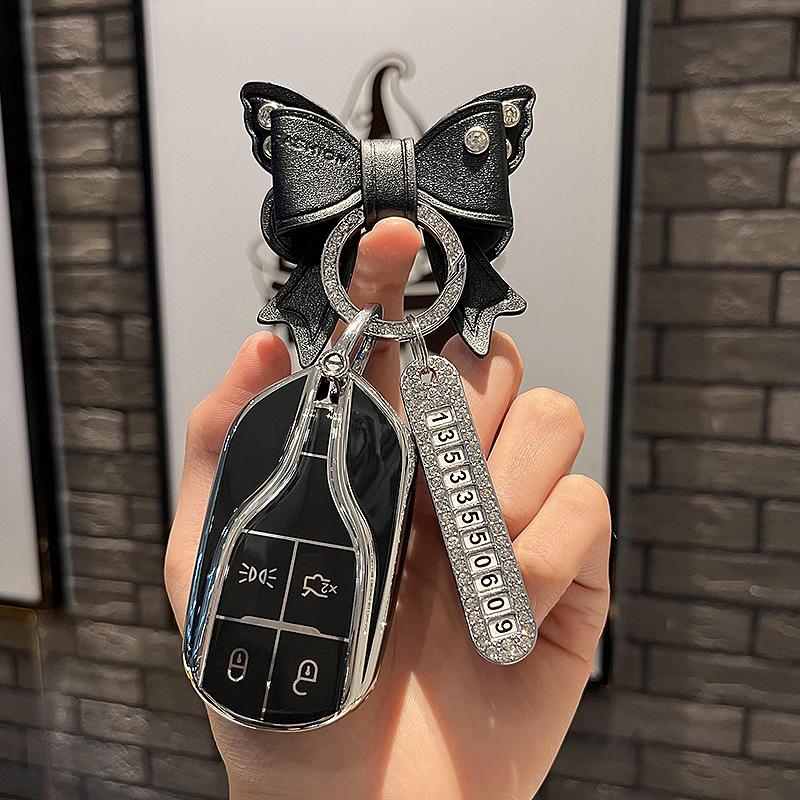 Applicable To Maserati Key Cover Levante Car Ghibolilevante President High-End Protective Key Case and Keychain Bags