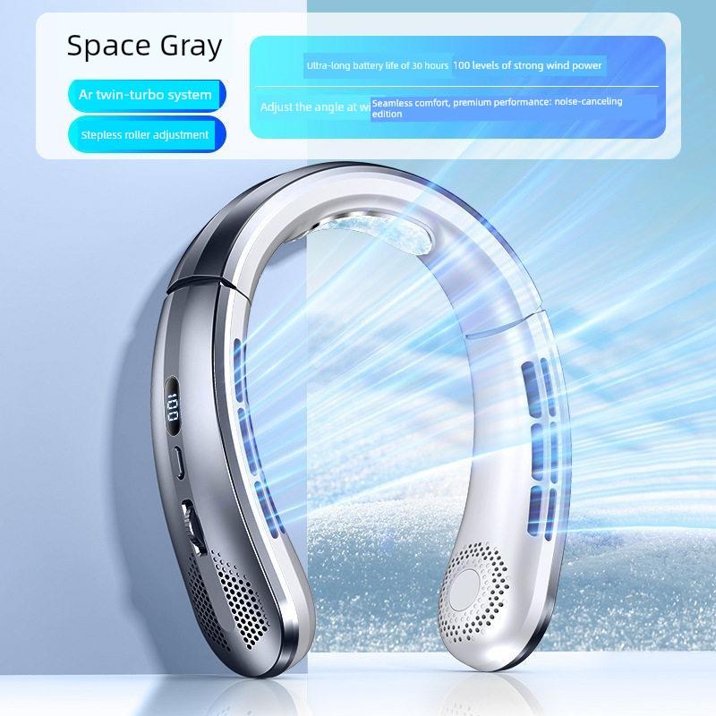 2026 New Model Neck-Hanging Fan, Cooling, Small and Portable, Ultra-Long Battery Life, Silent Electric Fan, Outdoor Wearable Ice Fan