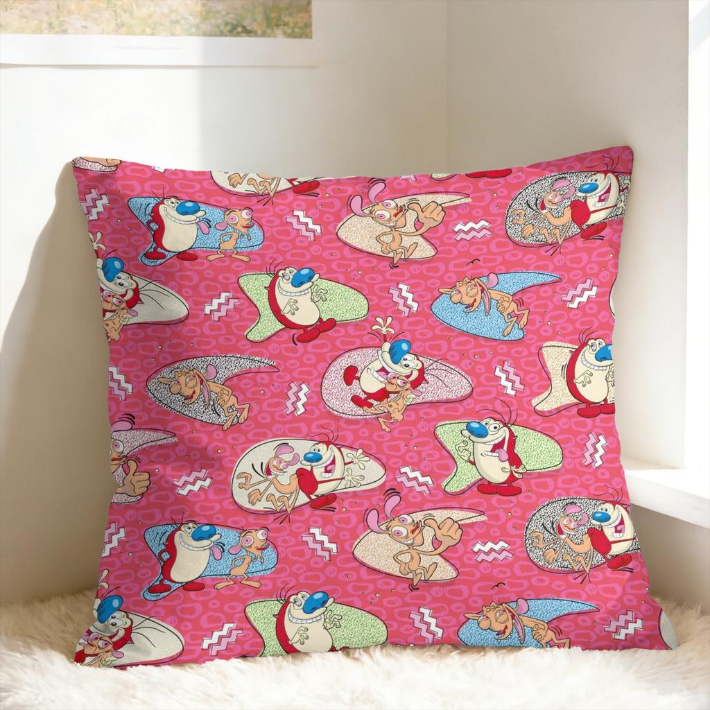 R-Ren & S-Stimpy Show Pillowcases Morden Pillow Case For Living Room Sofa Design Pillow Cover