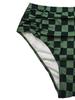 2026 European & American Plus Size Sexy Plaid Bikini - High Waist Tummy Control Two-piece Swimsuit