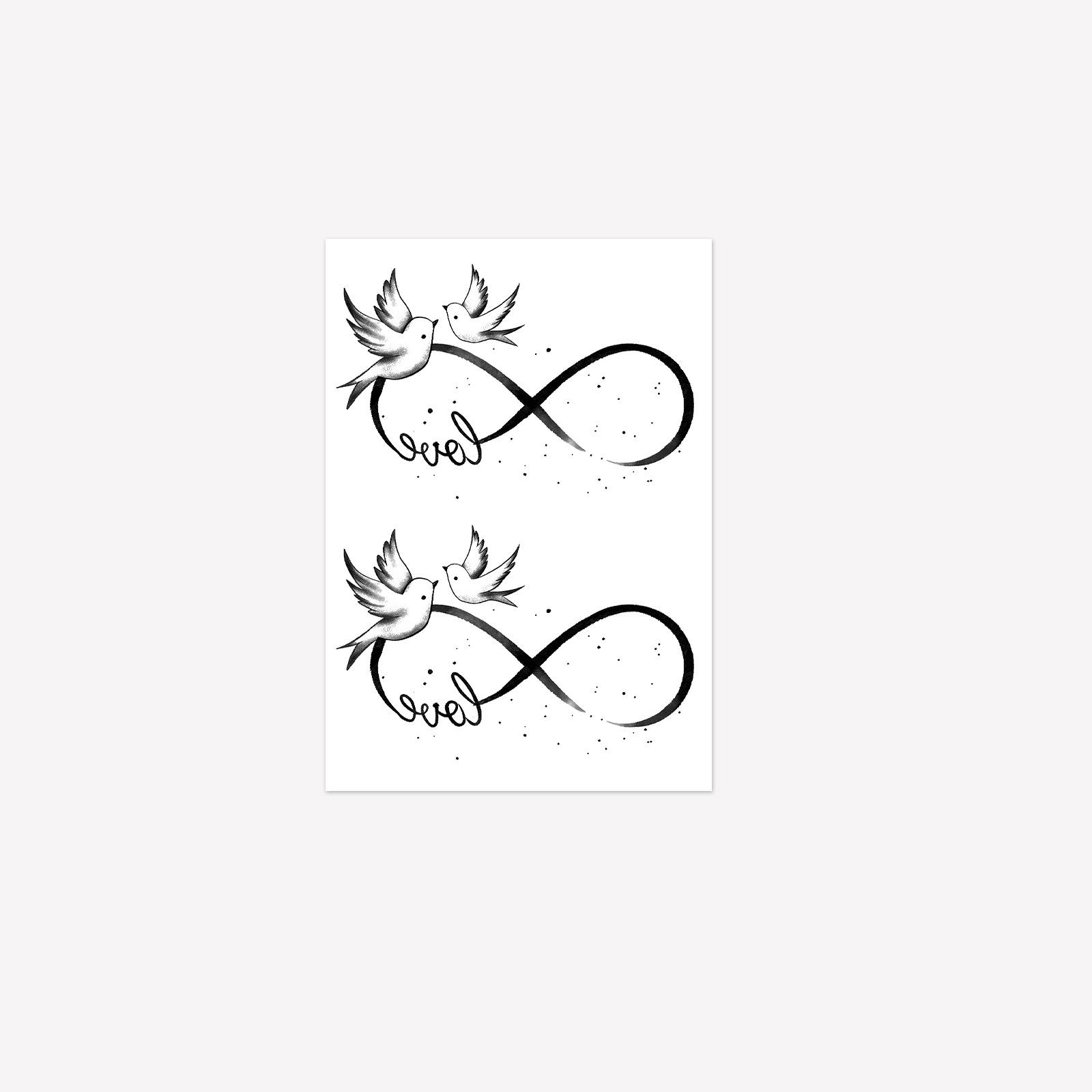 Premium Sense Simple Love Mobius Ring Valentine S Day Couple Tattoo Sticker 7*10