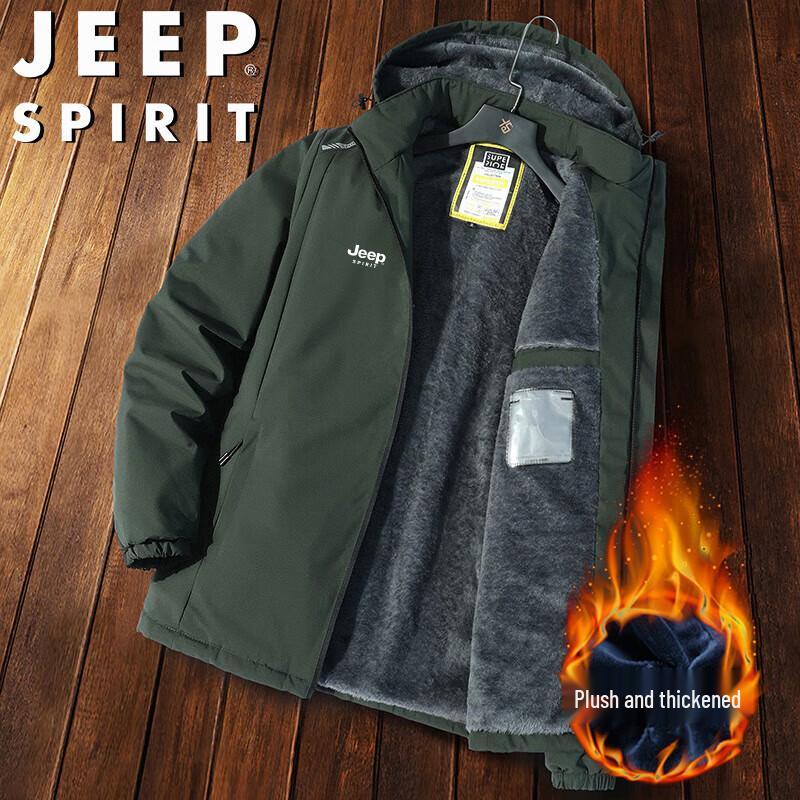JEEP SPIRIT Men's Hooded Fleece Lined Winter Jacket