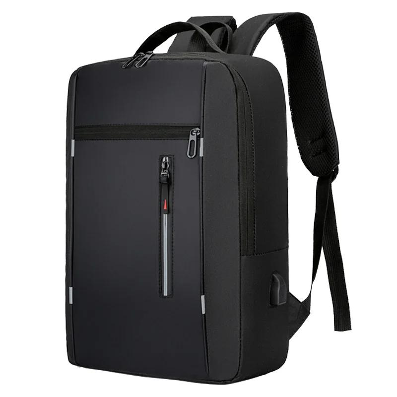Waterproof Oxford Laptop Backpack for Men 15.6 Inch with USB Charging Business School Bag
