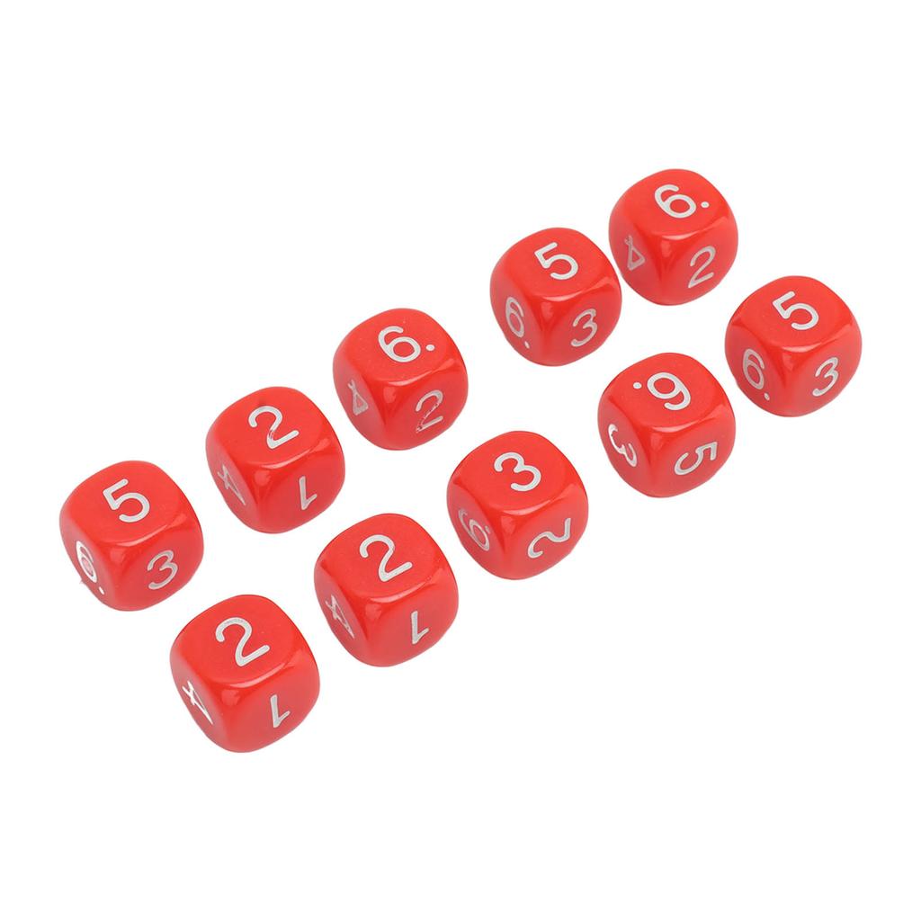 20PCS 6 Sided Number Dice Plastic 16mm Round Corner Polyhedral Dice Set for Numeral Teaching Board