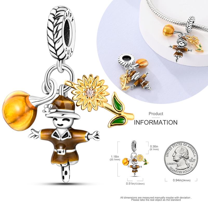 Copper Charms Winter Series Beads Snowman Penguin Pendant Fit Women Original Bracelet Christmas Diy Jewelry Dangle