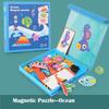 Montessori Magnetic Wooden Puzzle Toys 3D Face Clothing Change Game Educational Early Learning Brain Development for Kids Gift