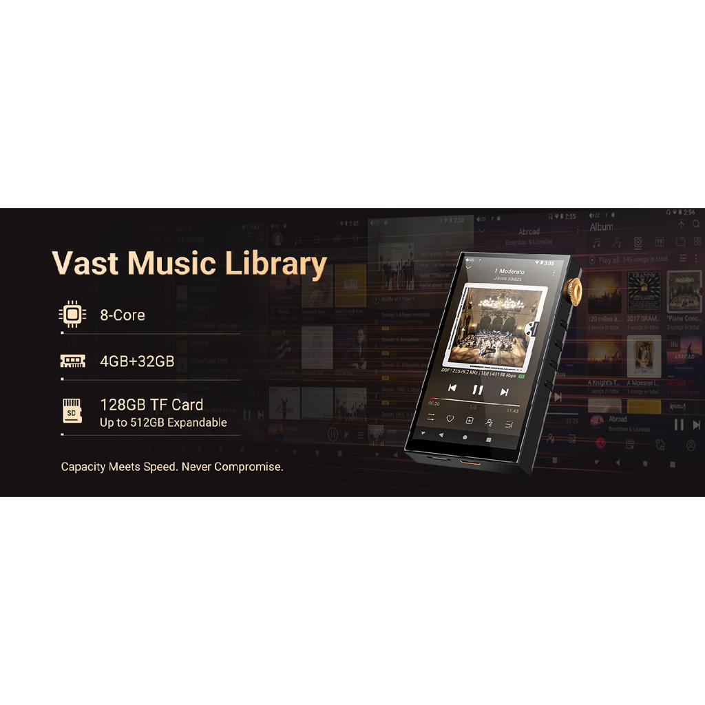Hi-Res Audio Player, Oilsky 160GB(32GB+128GB) HiFi MP3 Player Bluetooth and WiFi, 4.4mm Balanced, Dual ESS DAC, 4GB RAM, 4.02"