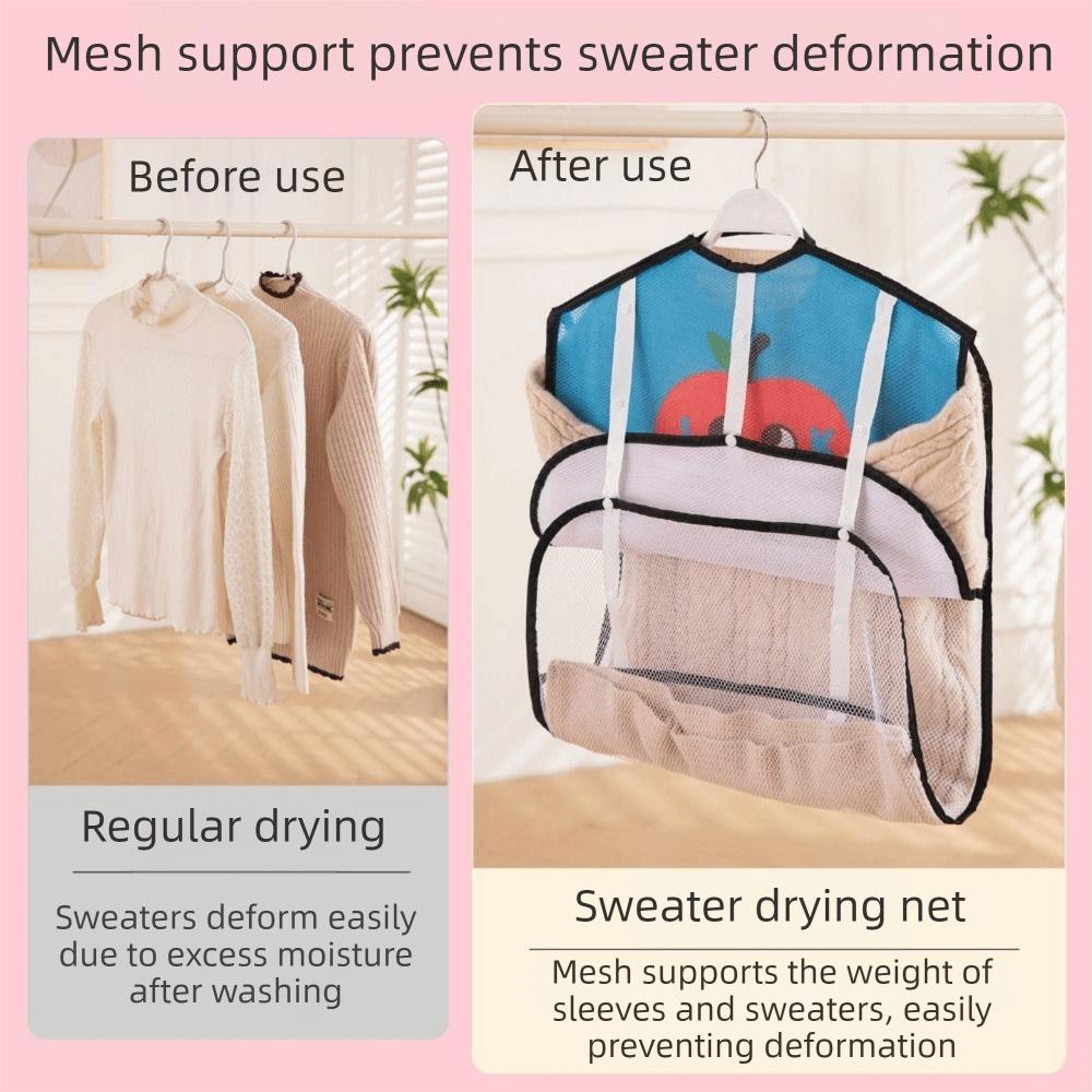 Faltbares Wäschetrocknernetz Platzsparend Schnelltrocknendes Netz Kleider-Trockennetz Atmungsaktiv Niedlicher Netz-Kleiderbügel Innen Außen