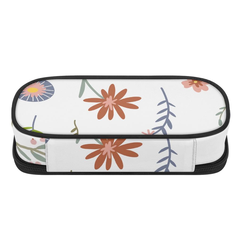 Pencil Pouch 300D Polyester Large Capacity Zipper Closure with Mesh Pocket Removable Divider and Pen Slots for School and Study