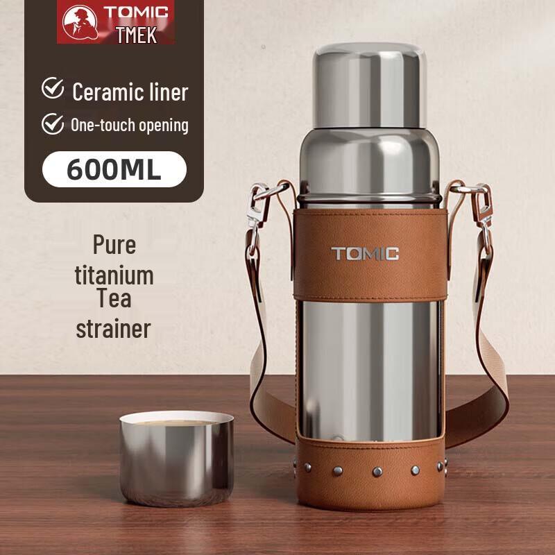 TOMIC Insulated Ceramic Tea Tumbler with Titanium Infuser