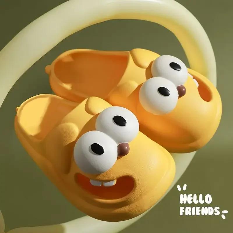 Fashion Funny Cartoon Dog Slippers Women Summer  New Hollow Out Thick Sole Anti-slip PVC Slippers Shoes for Women Zapatos De Mujer