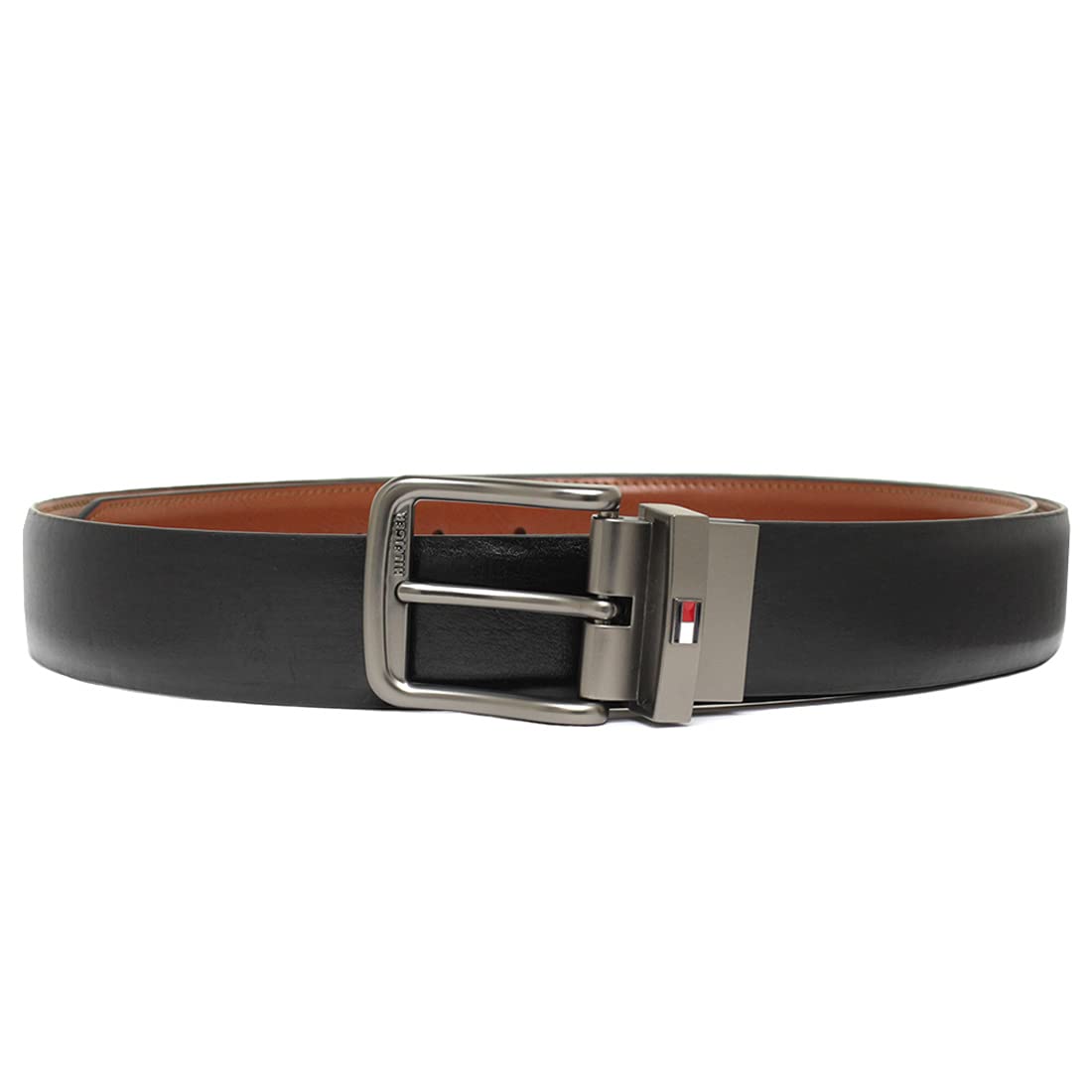 [Tommy Hilfiger] Reversible Business Leather Belt for Men, Gift Item 11TL01XZ33 BlackTan L [Used]