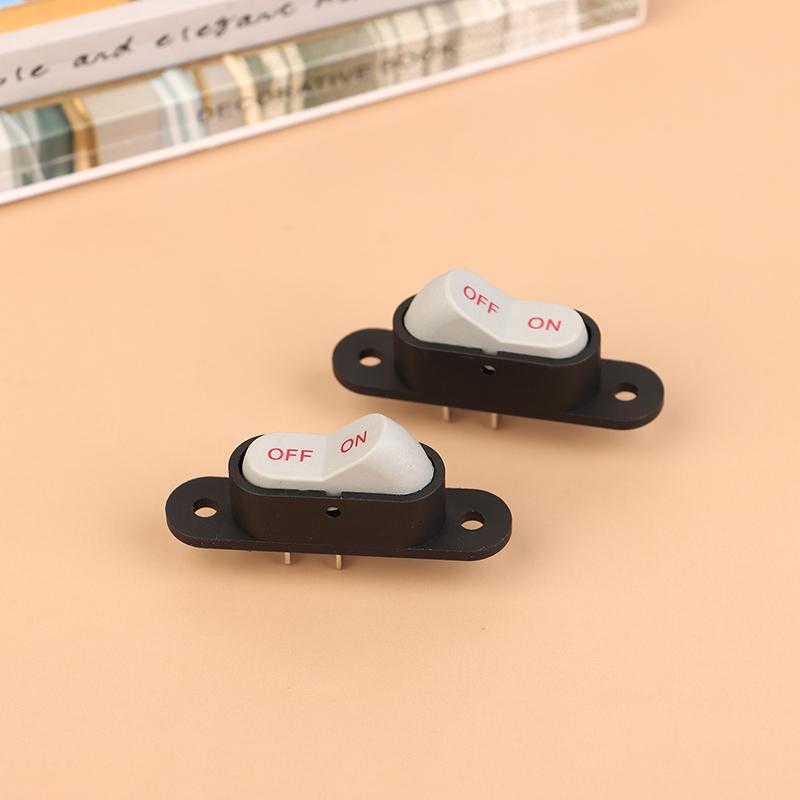 10Pcs White 2 Pin Light ON/OFF Boat Button Switch 2 Pin 2 Speed 250V 6A AC AMP 125V 10A Electric Wok Home Start Switches