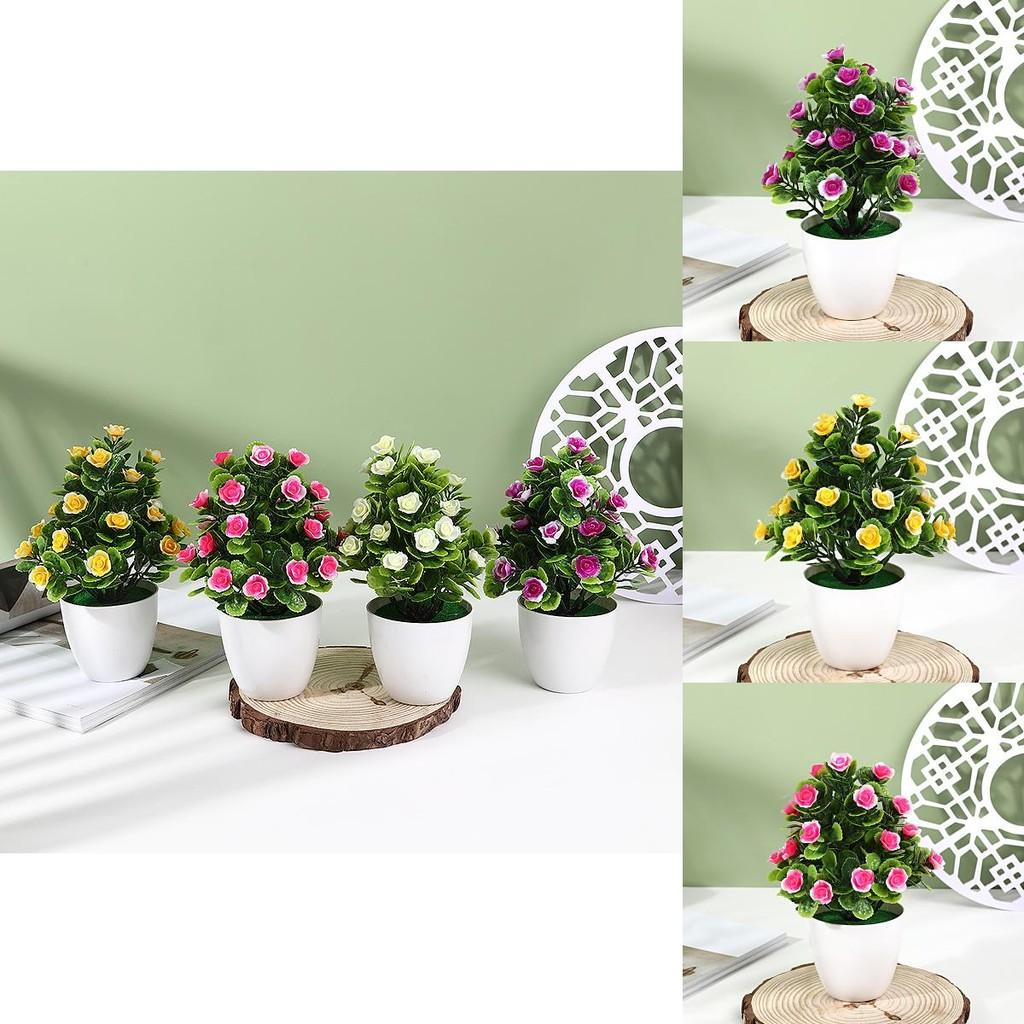 Hibiscus Flower Simulation 25pcs Round Small Potted Plants For Coffee Table Decoration And Photography
