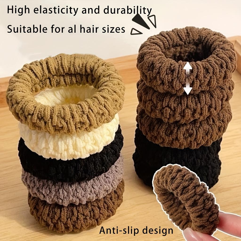 10pcs of Upgraded Wide And Thick Hair Ties, Fashionable for Ponytails And Buns, Made of Durable Elastic That Won'T Dama