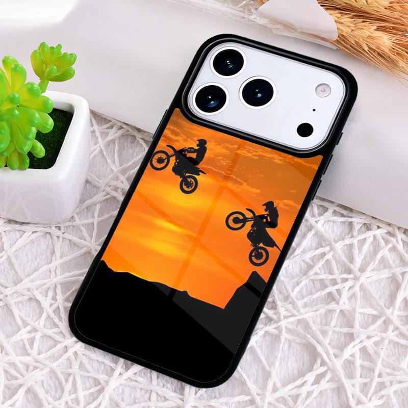 Moto Bike Motocross Soft Shockproof Phone Case for iPhone 17 Air 16e 15 11 12 14 13 Pro Max Cover Coque