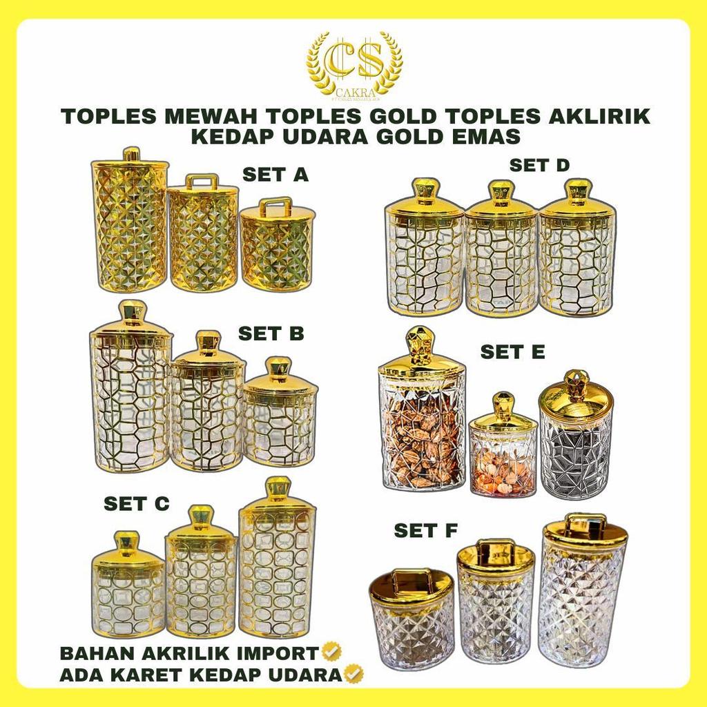 Luxury Jars Gold Jars Gold Airtight Acrylic Jars / Luxury Gold List Jars Food Storage Jars