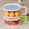 Large Drain Basket Cute Fruit Basket Telescopic Water Filter 2-In-1 Thickened Dehydration Washing Vegetable Basket With Lid
